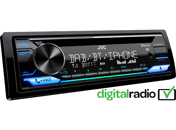 Kjøp JVC KD-DB98BT - bilradio med CD og DAB+ hos audiocom.no