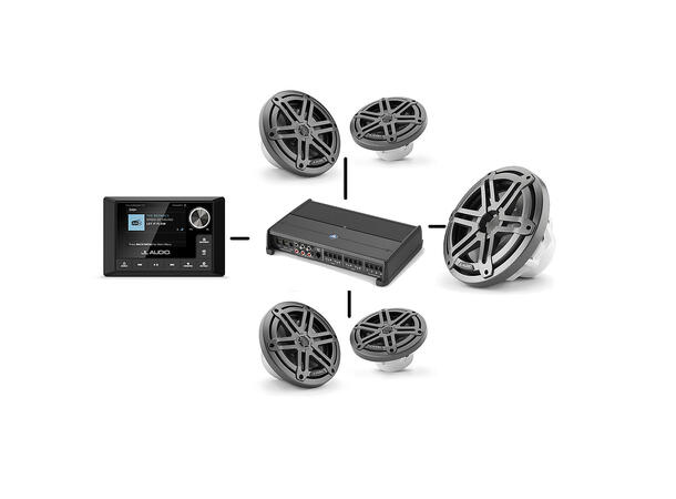 JL Audo Mediamaster lydpakke 700w 4x høyttakere, subwoofer, forsterker 