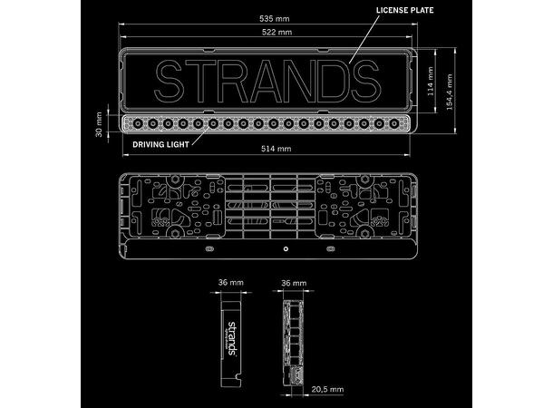 Strands Nuuk E-line Strands LED-lys integrert i skiltholder 