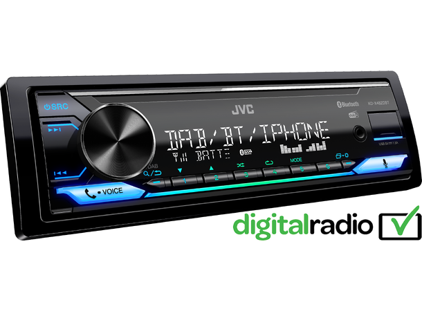 JVC KD-X482DBT Digital Media avspiller 1DIN 4x50W alexa DAB USB AUX 