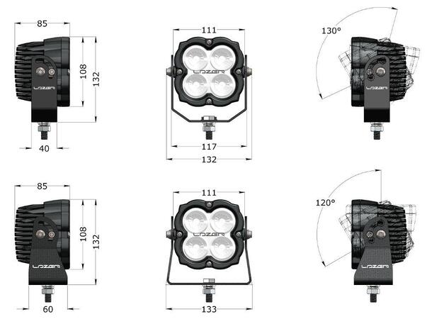 Lazer® Utility 80 110x110mm. 8820 Lumen. 