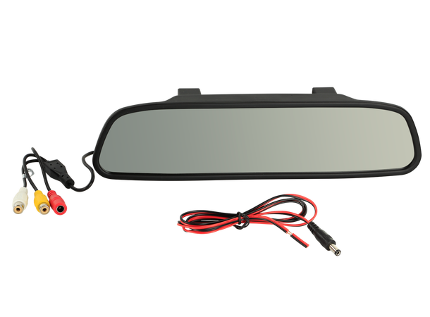 Speilmonitor, universal 4,3", 2X video inn 