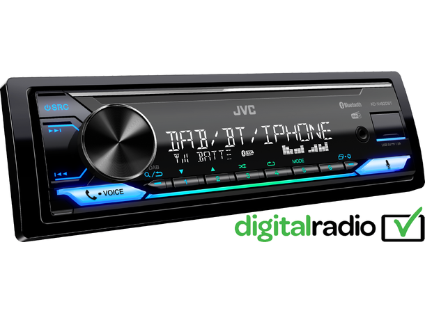 JVC KD-X482DBT inkl. ACX DAB Antenne ACX Vinduantenne inkludert 