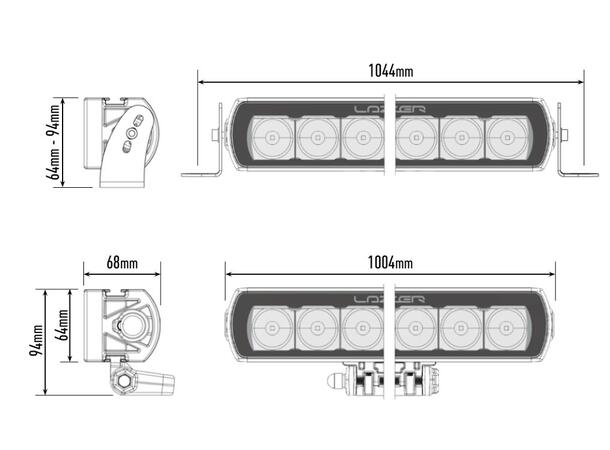 Lazer® T24 Evolution Lengde 1004mm. 24816 Lumen 