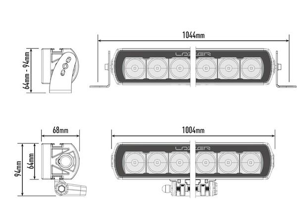 Lazer® T24 Evolution Lengde 1004mm. 24816 Lumen 