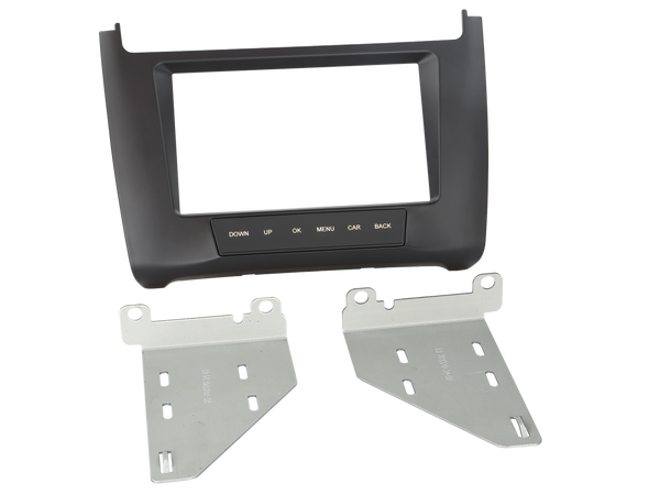 Monteringsramme 2-DIN VW Polo V (6C) Kapasitive knapper 04/2014-> sort 