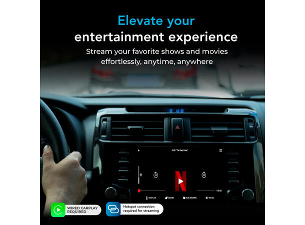 AutoSky AI Box Plus 2.0 Trådløs CarPlay & Android Auto Adapter 