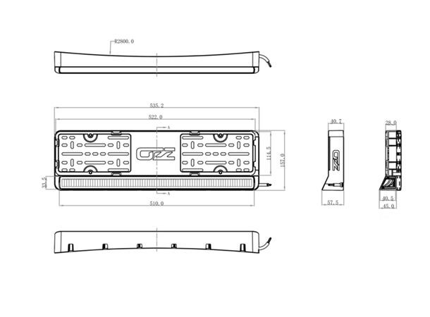 Fjernlyspakke m/OZZ LP1 20" (sort), ledn.nett, XBB Dongle+PowerUnit 