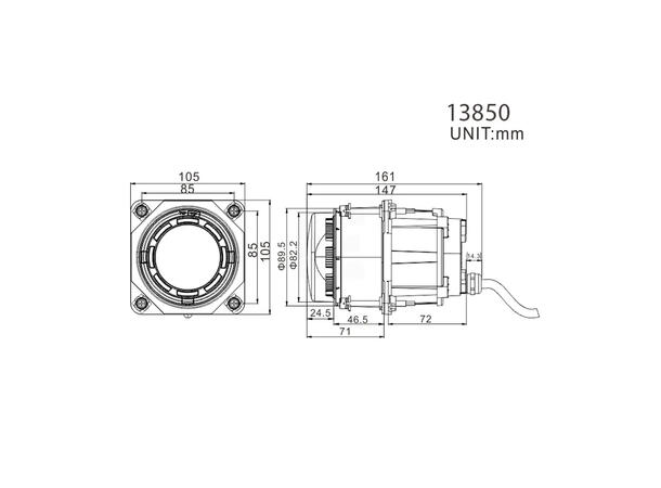 Lumen Cyclops HL90 Hovedlykt LED, Fjernlys, Godkjent, 90mm 