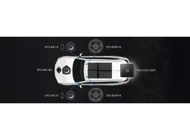 Alpine DP2-45C-B - høyttalere 4,5" komponentsett til  BMW 