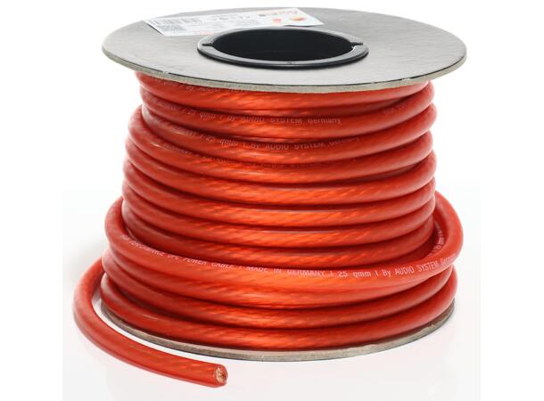 Audio System 25mm² OFC strømkabel Rød 25m rull 