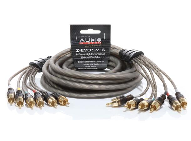Audio System Z-EVO 5.om-6, RCA kabel Signalkabel 500cm, 6 leder 