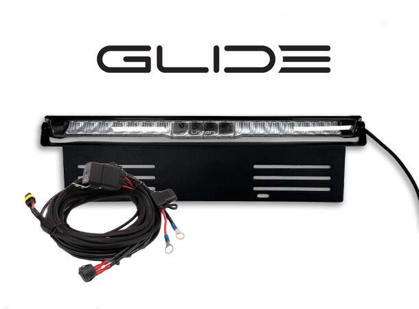 Lazer® Lyspakke med Glide 18 Elite ELITE. Med skiltplate sidemount. 