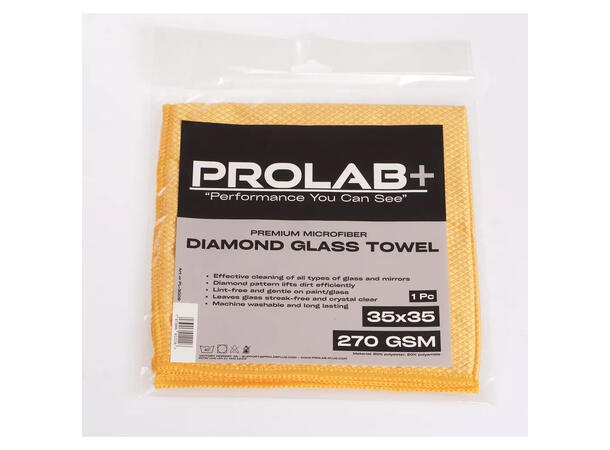 Prolab+ Diamond glass towel 270 GSM, 40x40 