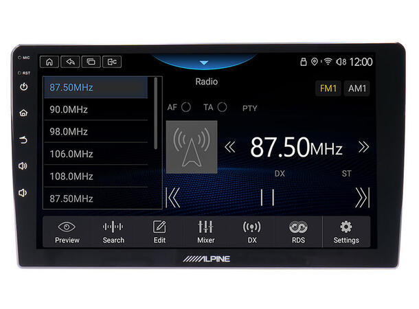 Alpine digital mediaspiller - INE-AW409S Android spiller, 9" touchskjerm 