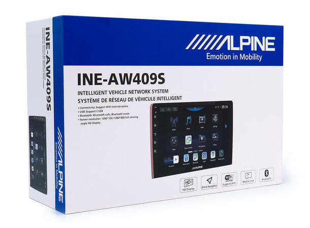 Alpine digital mediaspiller - INE-AW409S Android spiller, 9" touchskjerm 