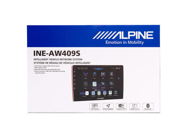 Alpine digital mediaspiller - INE-AW409S Android spiller, 9" touchskjerm 