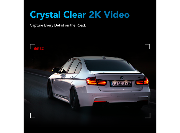 AutoSky ADC-201 Dashcam | 2K Bilkamera med WiFi og Appstyring