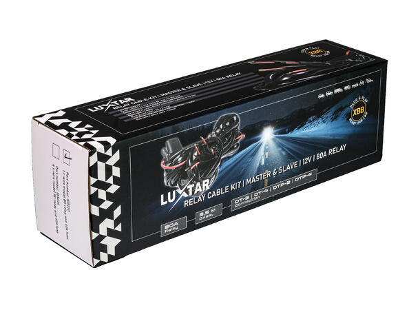 Luxtar Relekabelsett, master og slave 12 Volt, 80 Amp rele, 40 Amp sikring 