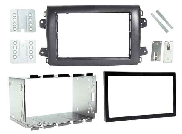 Monteringsramme 2DIN Fiat Ducato, 04/2021-2022, sort 