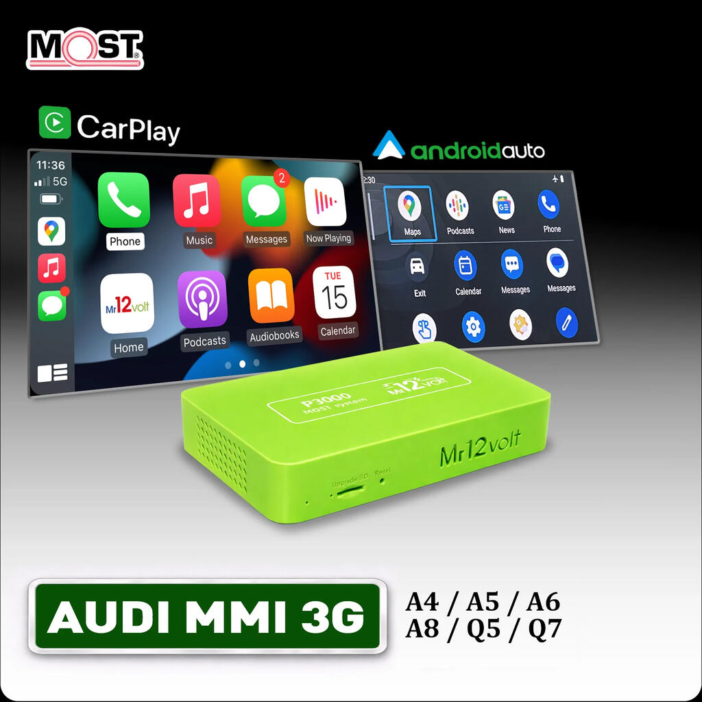 Mr12volt CarPlay/Android Auto, AUDI MMI 3G/3G+, A4, A5, A6,A7,A8,Q3,Q5 ...