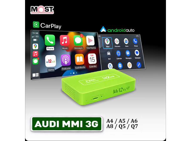 Mr12volt CarPlay/Android Auto, AUDI MMI 3G/3G+, A4, A5, A6,A7,A8,Q3,Q5,Q7 