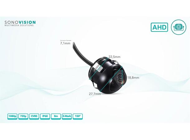 Sonovision SV-CAM8 Universalt ryggekamera - Innfellbart 