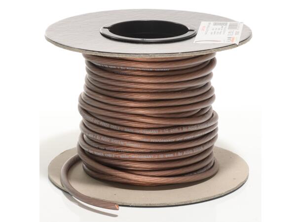 Audio System 10mm² strømkabel SORT Tysk kvalitet, OFC 25 meter rull 