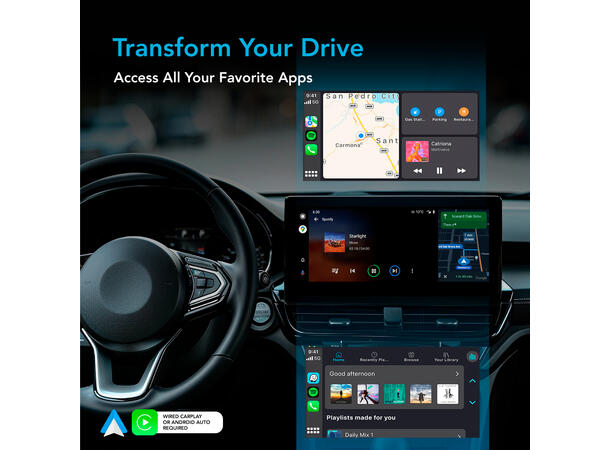 AutoSky WUA-8, Trådløst adapter Trådløs CarPlay & Android Auto Adapter 
