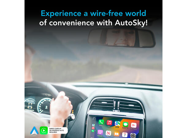AutoSky WUA-8, Trådløst adapter Trådløs CarPlay & Android Auto Adapter 