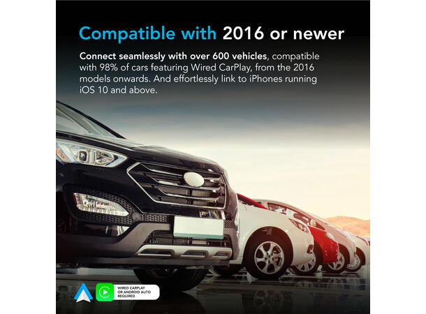 AutoSky WUA-8, Trådløst adapter Trådløs CarPlay & Android Auto Adapter 