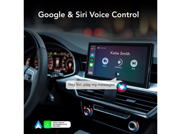 AutoSky WUA-8 | Trådløs Apple CarPlay & Android Auto Adapter