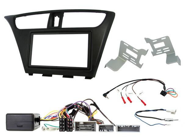 Connects2  komplett monteringskitt 2-DIN Honda Civic 2012-2015, Sort 