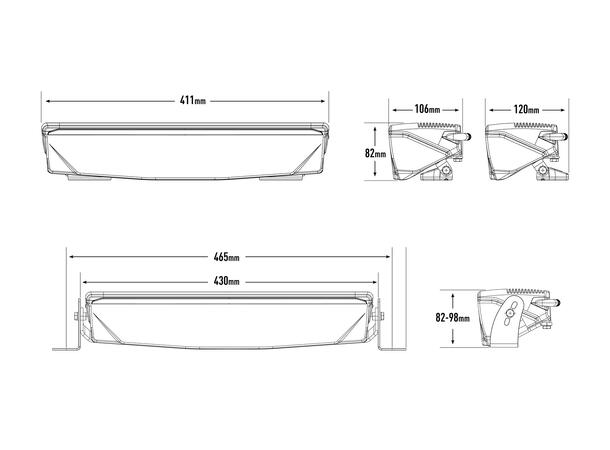 LAZER AIR-90 LED-bar 6229 lumen med R65 varsellys