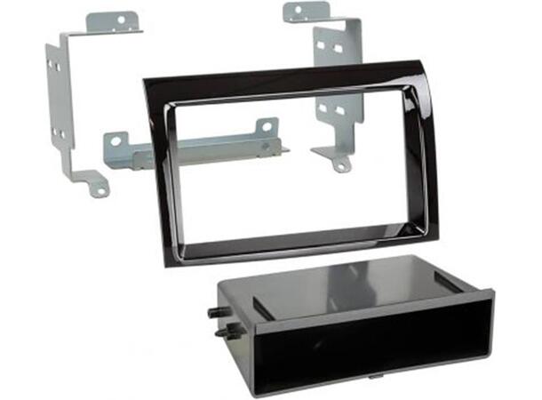 Monteringsramme, sort, 2-DIN m/lomme Citroën, Fiat Ducato, Peugeot 
