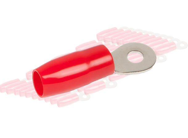Ringterminal 20mm m/8mm hull (bulk) RØD (50stk) 
