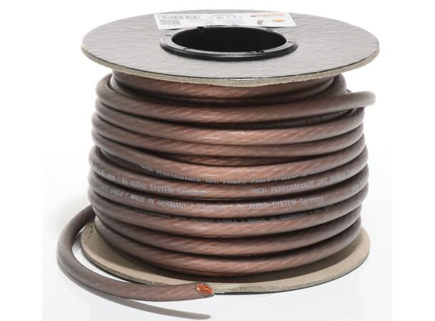 Audio System 25mm² OFC strømkabel Sort 25m rull 