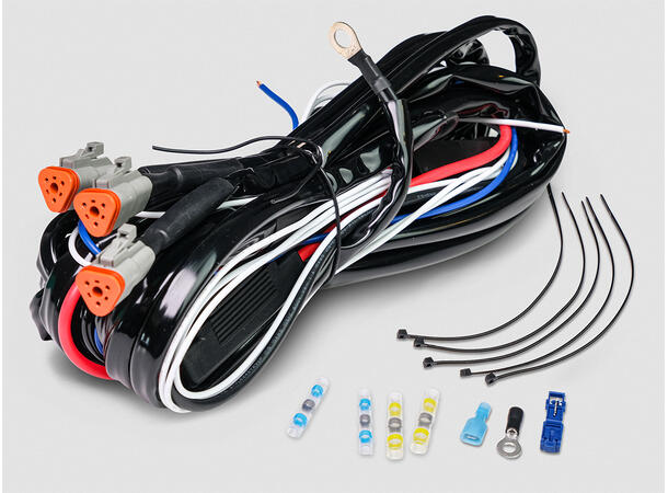 Kabelsett for ekstralys 3 x DT For 3 lamper, 12 volt, 3-polet 