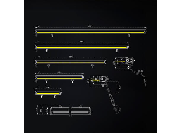 Strands SIBERIA XP SR ledbar Enkel radet LED-bar på 12", 3620  lumen 