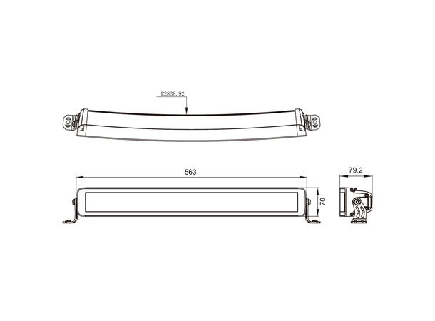 Lumary Vixen DR22C kurvet LED-bar | 13 160 lumen