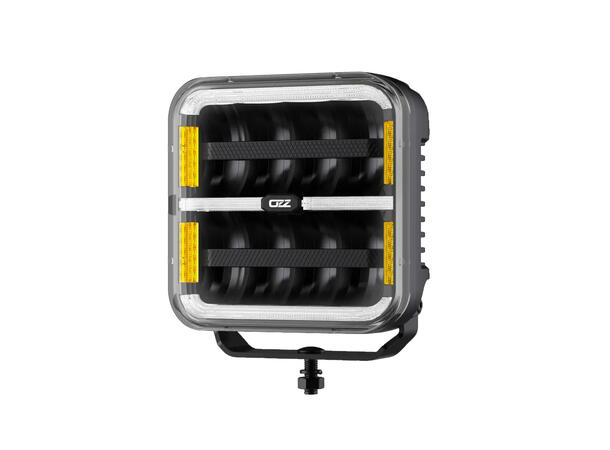 OZZ SQR 7" fjernlys 178mm (Sort hus) med park- og varsellys, 14000 lumen 