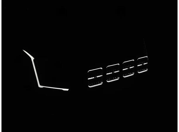 OZZ SQR 7" fjernlys 178mm (Sort hus) med park- og varsellys, 14000 lumen 