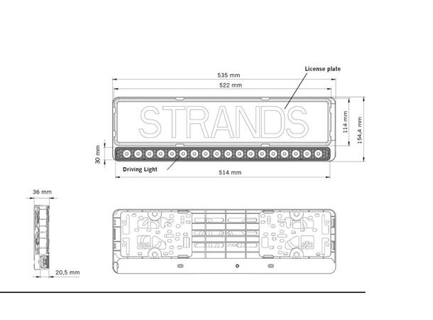 Strands Nuuk E-Line LED-bar i skiltholder | 8100 lumen