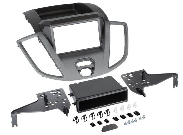1-DIN/2-DIN monteringsramme - Grå Ford Transit (2014-2019) u/ekst.display 