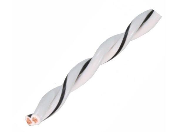 Audio System 2,5mm² høyttalerkabel Hvit|hvit-sort tvunnet OFC 100m 