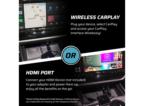 AutoSky CPHM-2, Trådløst adapter m/HDMI Trådløs CarPlay & Android Auto Adapter 