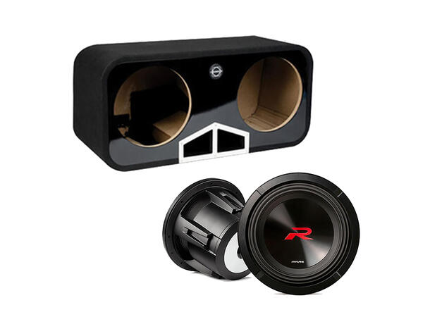 Basspakke med 2 stk 10" Dobbel basskasse og 2 stk Alpine R2 bass 