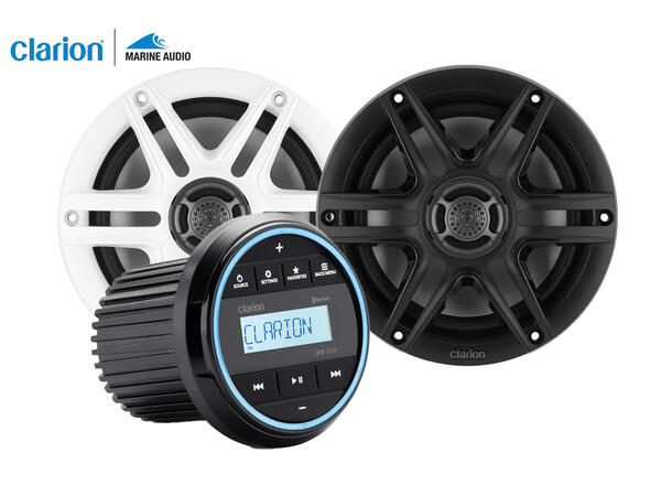 Clarion båtstereopakke 2 Bluetooth båtstereo med høyttalere 