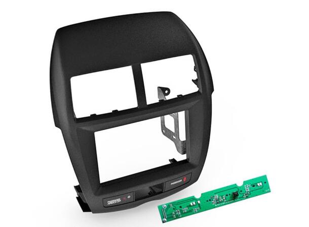 Monteringsramme 2-DIN,  Mitsubishi ACX, Outlander Sport, sort 