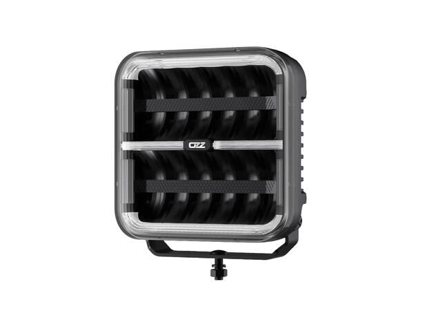 OZZ SQR 9" fjernlys 210mm (Sort hus) med park- og varsellys, 21000 lumen 